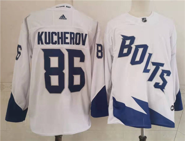 Mens Tampa Bay Lightning #86 Nikita Kucherov Adidas White 2022 Stadium Series Player Jersey Stitched