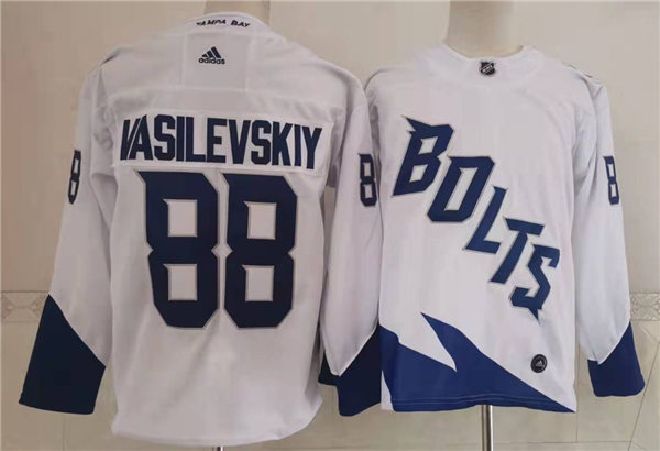 Mens Tampa Bay Lightning #88 Andrei Vasilevskiy Adidas White 2022 Stadium Series Player Jersey Stitched