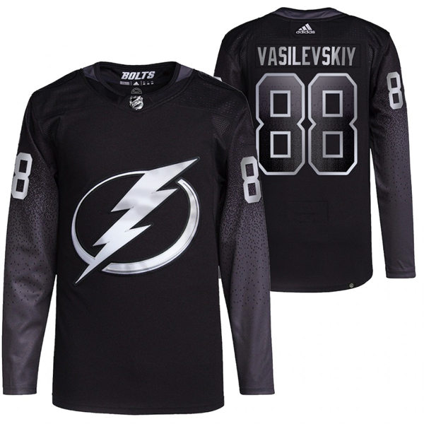 Mens Tampa Bay Lightning #88 Andrei Vasilevskiy adidas Black Alternate Player Jersey Stitched