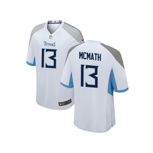Mens Tennessee Titans #13 Racey McMath Nike White Away Vapor Limited Player Jersey