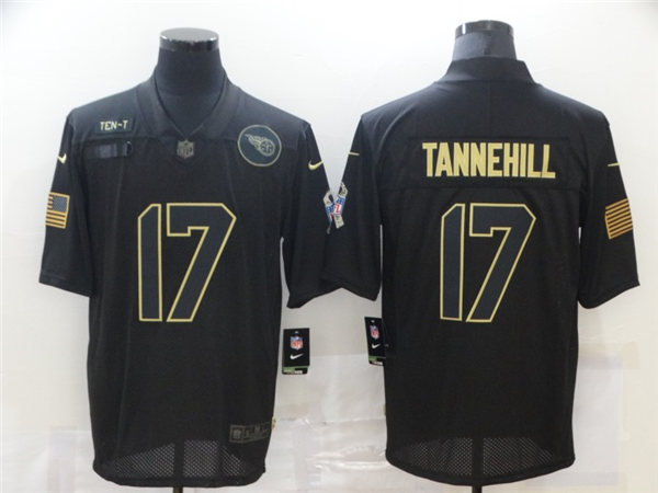 Mens Tennessee Titans #17 Ryan Tannehill NFL Vapor Limited Black Golden Jersey