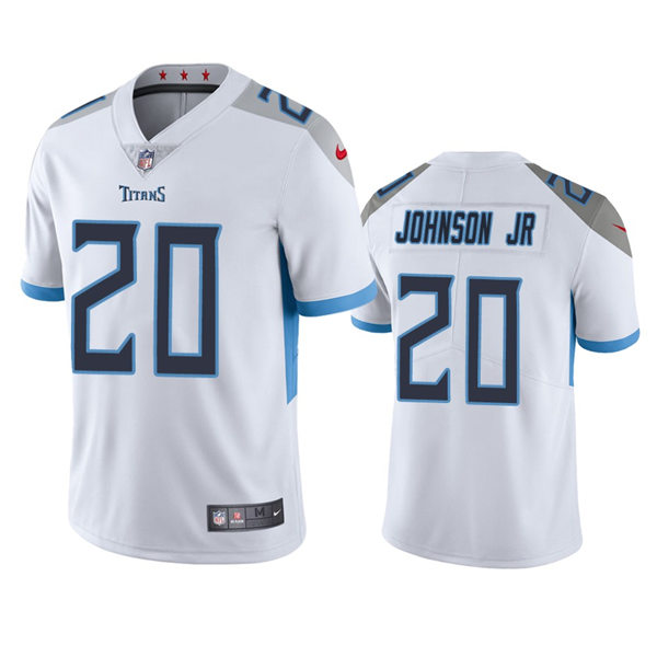 Mens Tennessee Titans #20 Lonnie Johnson Jr. White Vapor Untouchable Limited Jersey