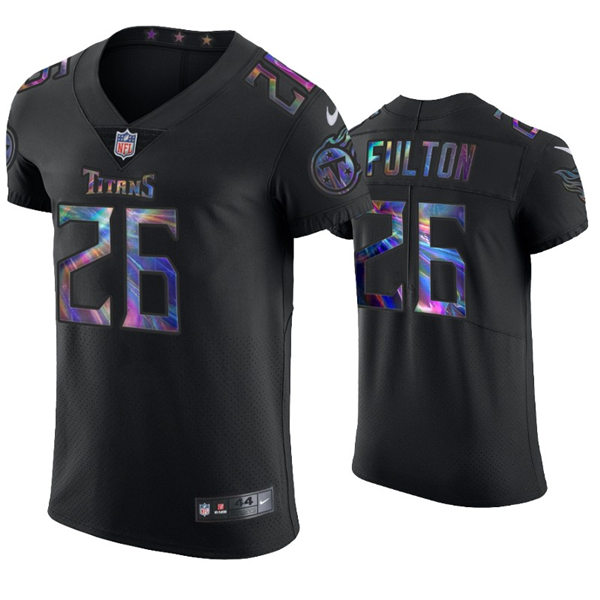 Mens Tennessee Titans #26 Kristian Fulton Nike Black Holographic Edition Jersey