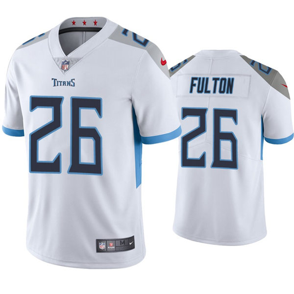 Mens Tennessee Titans #26 Kristian Fulton Nike White Vapor Untouchable Limited Jersey