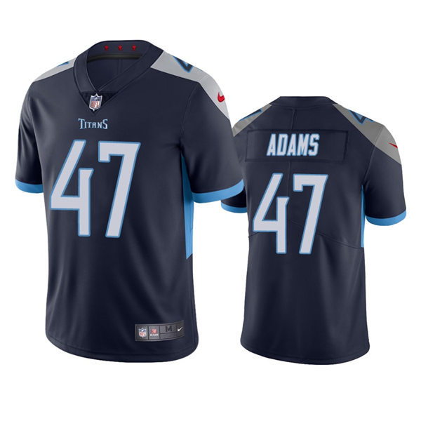 Mens Tennessee Titans #47 Andrew Adams Navy Vapor Untouchable Limited Jersey