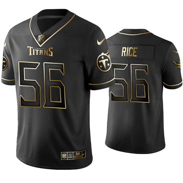 Mens Tennessee Titans #56 Monty Rice Nike Black Golden Edition Vapor Limited Jersey
