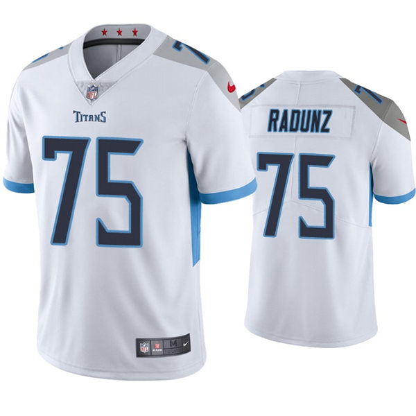 Mens Tennessee Titans #75 Dillon Radunz Nike White Vapor Untouchable Limited Jersey