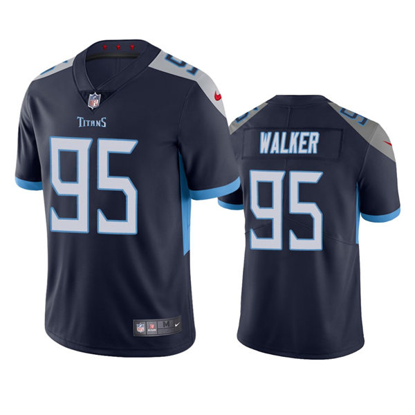 Mens Tennessee Titans #95 DeMarcus Walker Navy Vapor Untouchable Limited Jersey