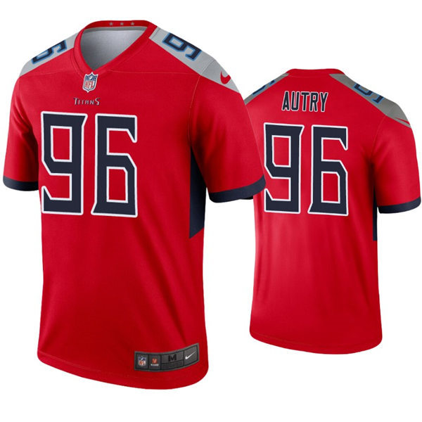 Mens Tennessee Titans #96 Denico Autry Nike Red Inverted Legend Jersey