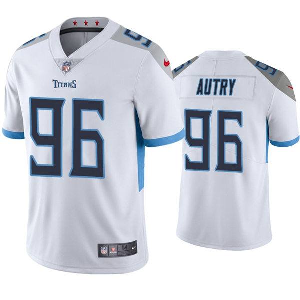 Mens Tennessee Titans #96 Denico Autry Nike White Vapor Untouchable Limited Jersey