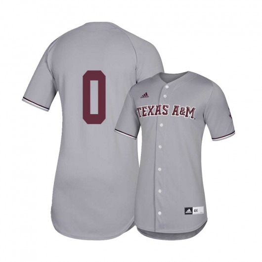 Mens Texas A&M Aggies #0 Ray Alejo Adidas Gray Baseball Jersey