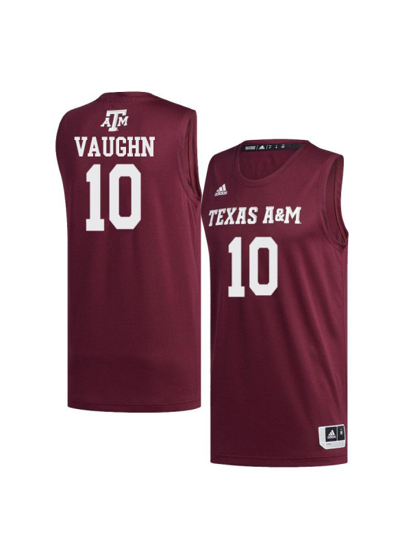 Mens Texas A&M Aggies #10 Everett Vaughn Adidas All Maroon Basketball Jersey