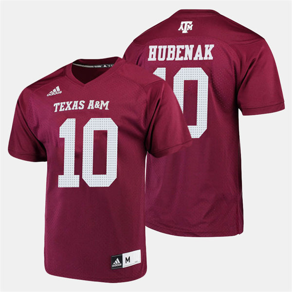 Mens Texas A&M Aggies #10 Jake Hubenak 2020 College Football Game Jersey Maroon