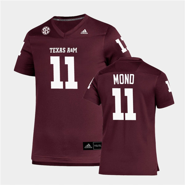 Mens Texas A&M Aggies #11 Kellen Mond Adidas Maroon Football Game Jersey