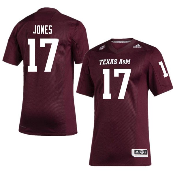 Mens Texas A&M Aggies #17 Jaylon Jones Adidas 2020 Maroon College Football Game Jersey