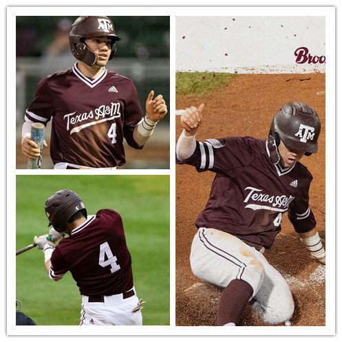 Mens Texas A&M Aggies #4 Nick Banks Adidas Maroon Pullover Texas A&M College Baseball Game Jersey 