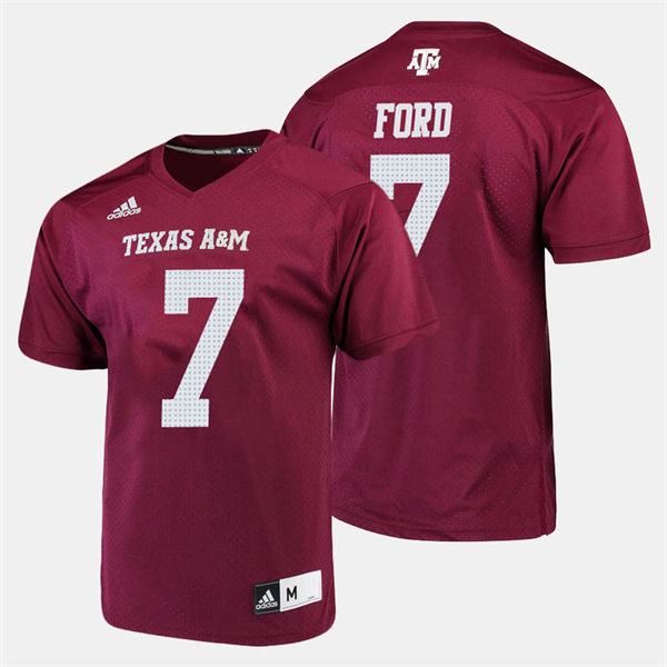 Mens Texas A&M Aggies #7 Keith Ford 2020 College Football Game Jersey Maroon