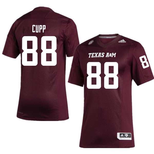 Mens Texas A&M Aggies #88 Baylor Cupp Adidas 2020 Maroon College Football Game Jersey