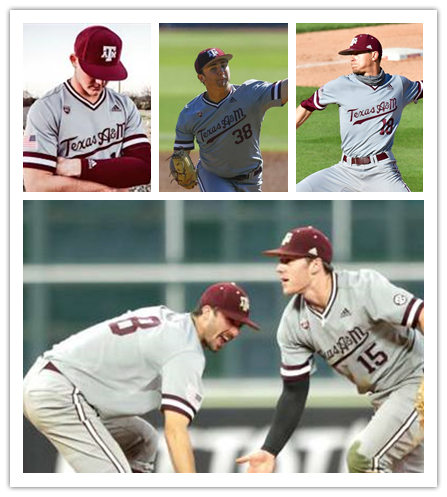Mens Texas A&M Aggies Custom Adidas Grey Pullover Texas A&M Baseball Jersey