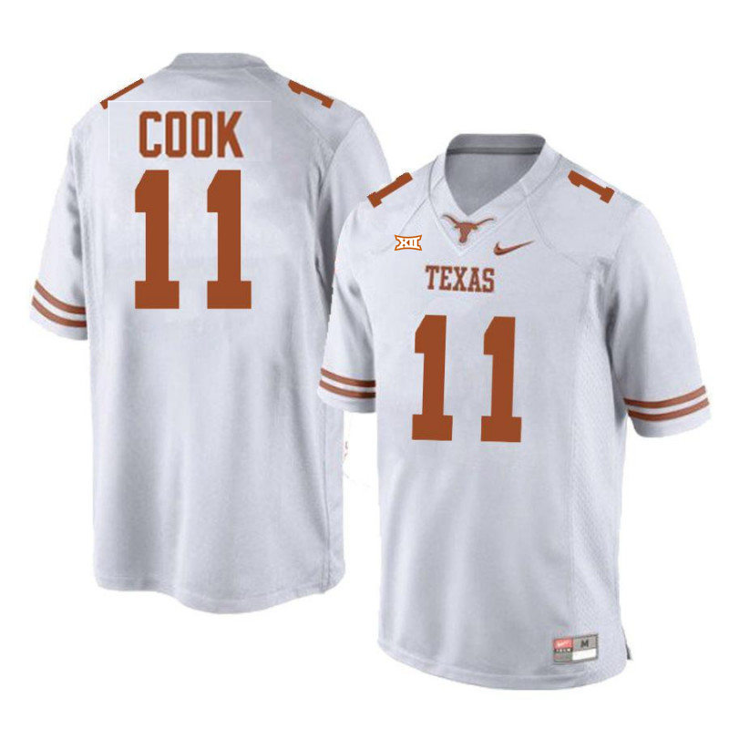 Mens Texas Longhorns #11 Anthony Cook White Premier College Football Game Jersey