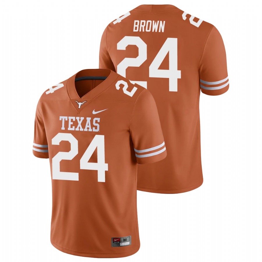 Mens Texas Longhorns #24 Derrian Brown Orange Premier College Football Alumni Player Jersey