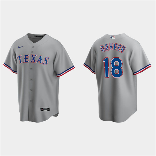 Mens Texas Rangers #18 Mitch Garver Nike Grey Road Player Jersey
