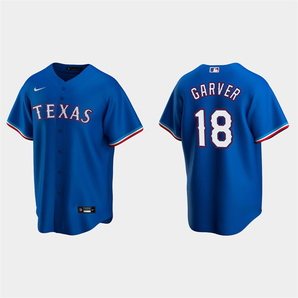 Mens Texas Rangers #18 Mitch Garver Nike Royal Alternate CoolBase Player Jersey