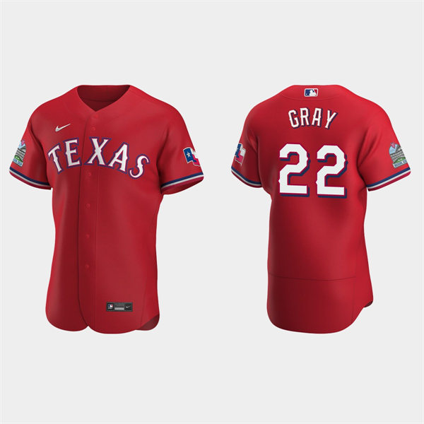 Mens Texas Rangers #22 Jon Gray Nike Red Alternate FlexBase Player Jersey