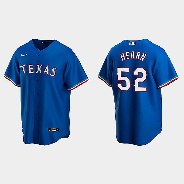 Mens Texas Rangers #52 Taylor Hearn Nike Royal Alternate CoolBase Player Jersey
