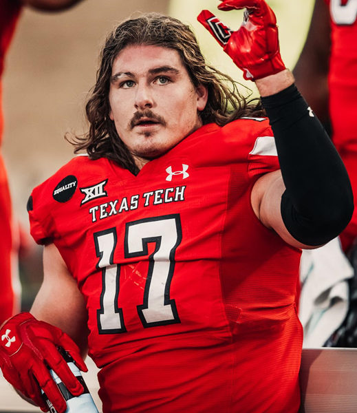 Mens Texas Tech Red Raiders #17 Colin Schooler 2021 Red College Football Game Jersey