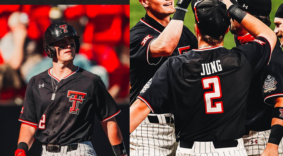 Mens Texas Tech Red Raiders #2 Jace Jung Black Under Armour College Baseball Game Jersey 