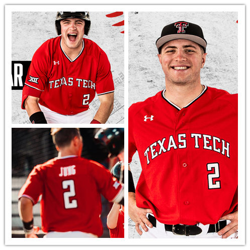 Mens Texas Tech Red Raiders #2 Jace Jung Red Under Armour College Baseball Game Jersey 