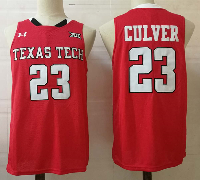 Mens Texas Tech Red Raiders #23 Jarrett Culver Under Armour Red Basketball Jersey 