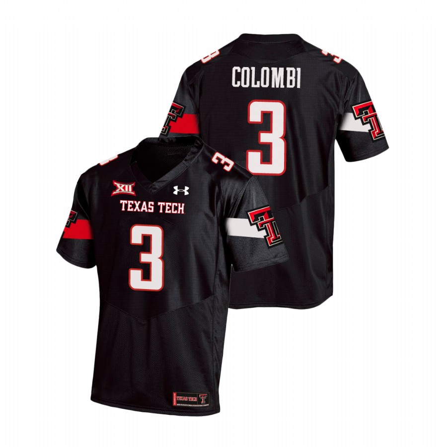Mens Texas Tech Red Raiders #3 Henry Colombi 2020 Black Under Armour College Football Jersey 
