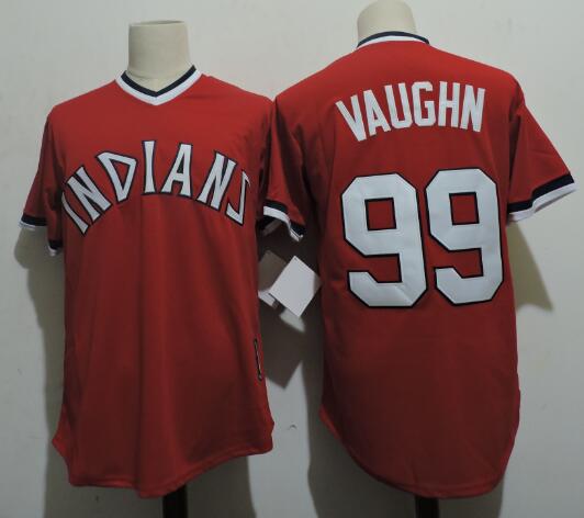Mens The Major League Film Cleveland Indians #99 Rick Vaughn Red Pullover Baseball Jersey