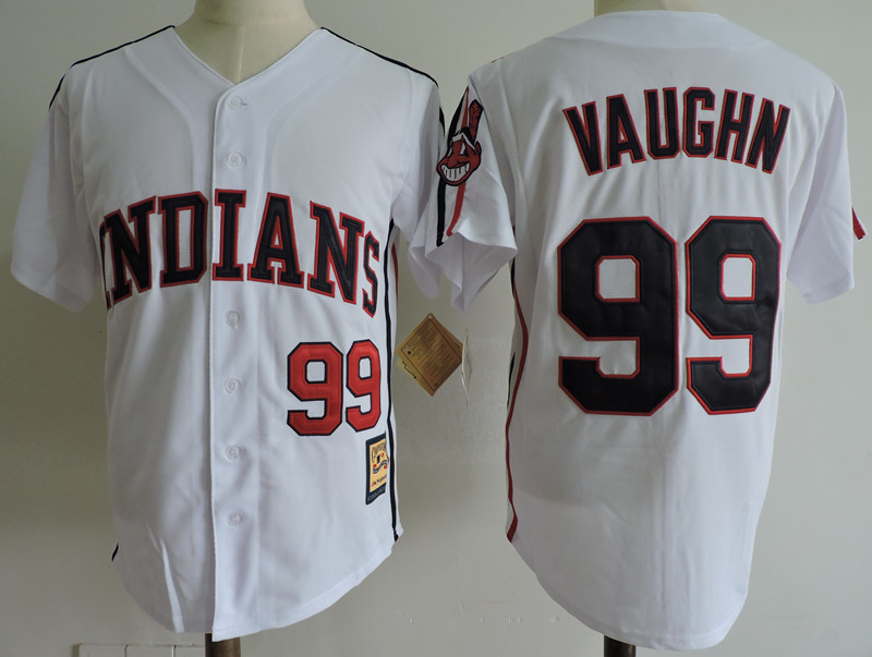 Mens The Major League Film Cleveland Indians #99 Rick Vaughn White Baseball Jersey