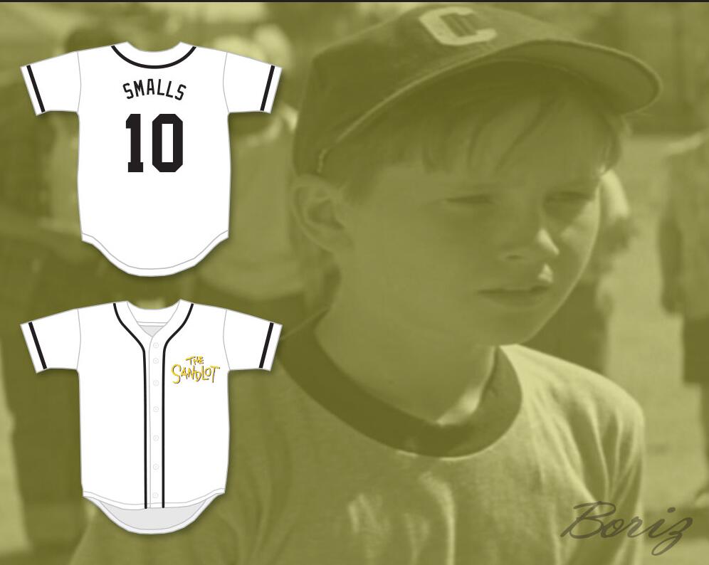 Mens The Sandlot #10 Scotty Smalls White With Gold The Sandlot Baseball Jersey