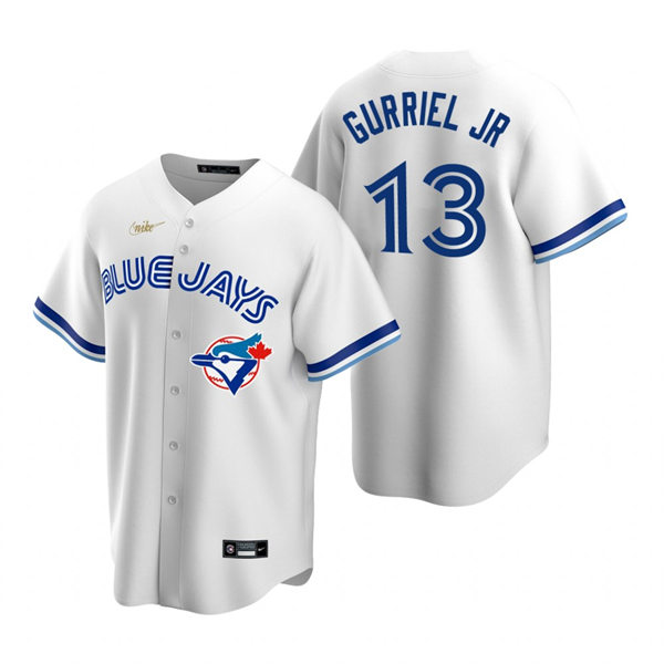 Mens Toronto Blue Jays #13 Lourdes Gurriel Jr. Nike White Cooperstown Collection Jersey