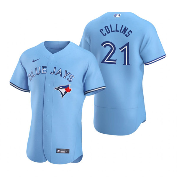 Mens Toronto Blue Jays #21 Zack Collins Nike Powder Blue Alternate FlexBase Player Jersey