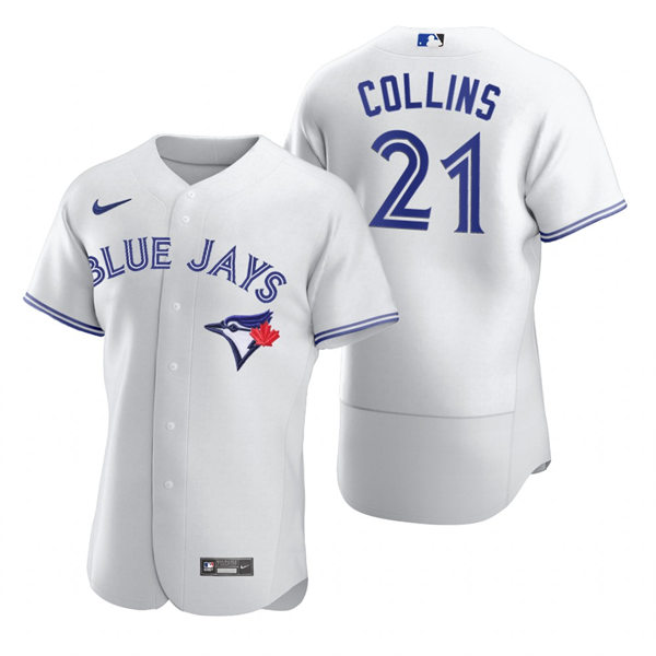 Mens Toronto Blue Jays #21 Zack Collins Nike White Home FlexBase Player Jersey
