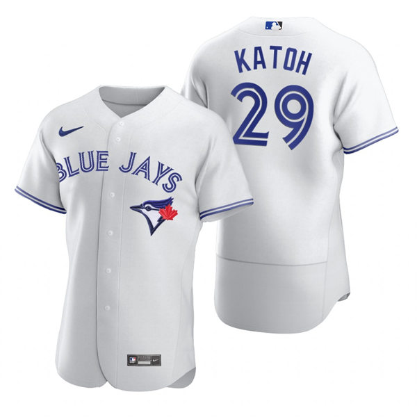 Mens Toronto Blue Jays #29 Gosuke Katoh Nike White Home FlexBase Player Jersey