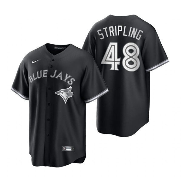 Mens Toronto Blue Jays #48 Jays Ross Stripling Nike 2021 Black Fashion Jersey