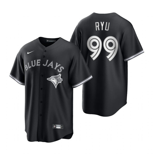 Mens Toronto Blue Jays #99 Hyun-Jin Ryu Nike 2021 Black Fashion Jersey