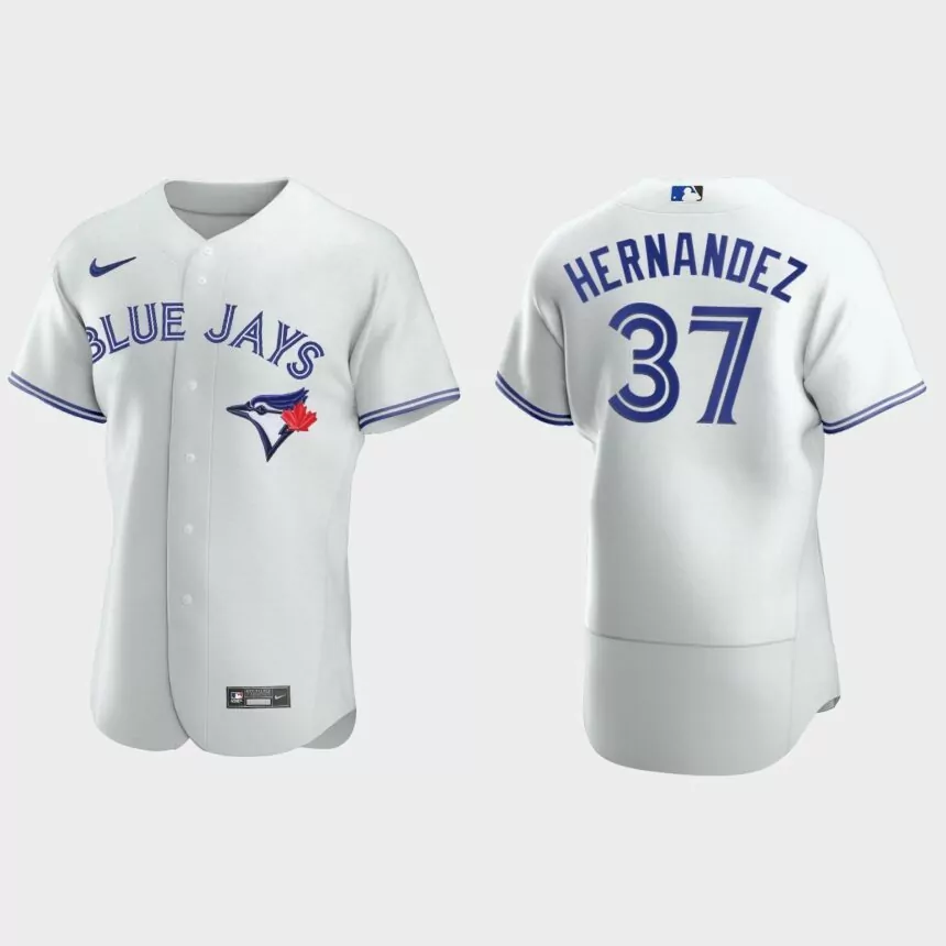 Mens Toronto Blue Jays Teoscar Hernandez #37 White Authentic Jersey
