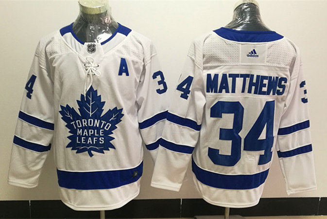 Mens Toronto Maple Leafs #34 Auston Matthews adidas Away White Player Jersey