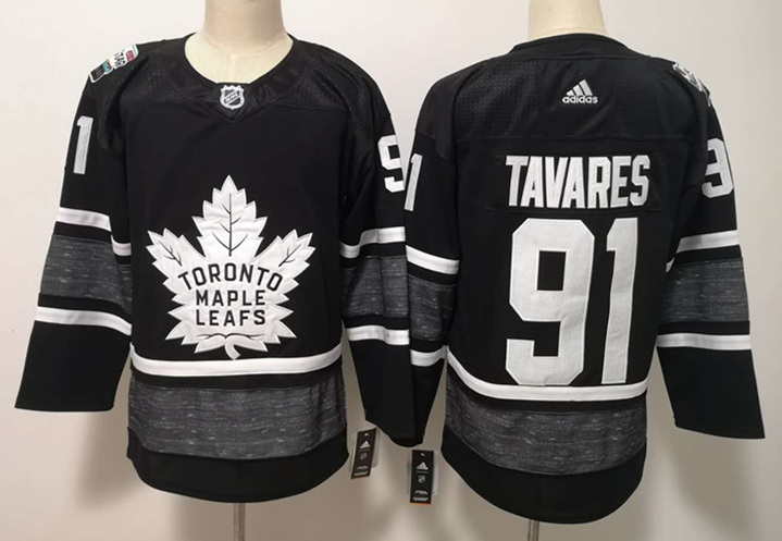 Mens Toronto Maple Leafs #91 John Tavares adidas Black 2019 NHL All-Star Game  Stitched