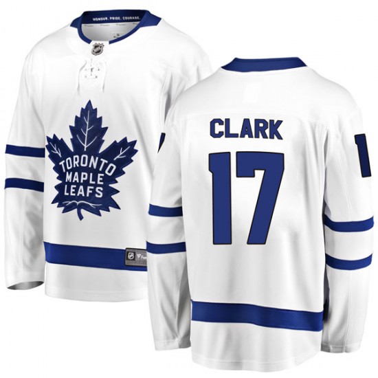 Mens Toronto Maple Leafs Retired Player #17 Wendel Clark adidas Away White Player Jersey Stitched