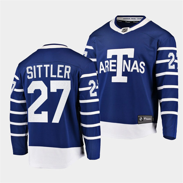 Mens Toronto Maple Leafs Retired Player #27 Darryl Sittler adidas Blue Third Player Jersey Stitched