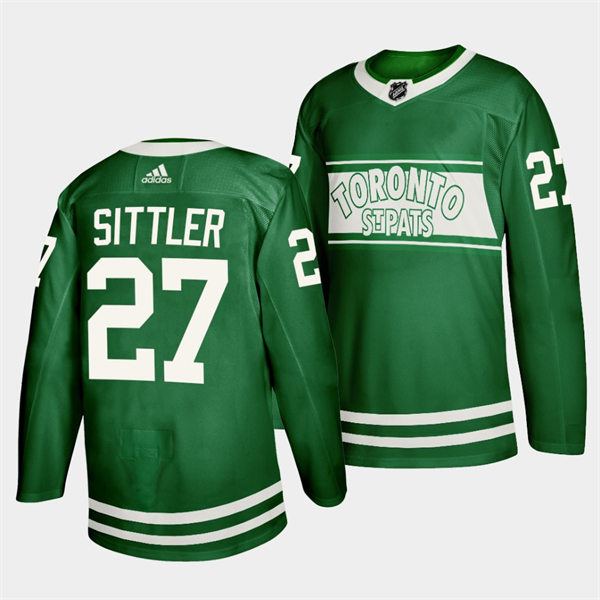 Mens Toronto Maple Leafs Retired Player #27 Darryl Sittler adidas Green 2022 St. Patricks Day Jersey Stitched