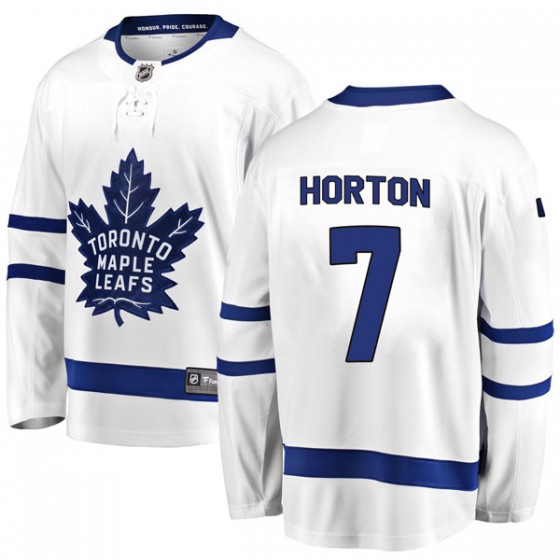 Mens Toronto Maple Leafs Retired Player #7 Tim Horton adidas Away White Player Jersey Stitched